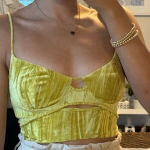 Urban Outfitters going out tank top, yellow